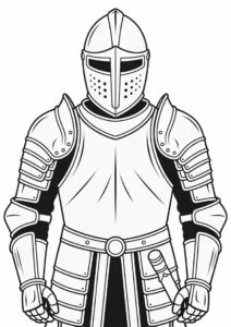 Realistic Knight In Full Armor Coloring Page 5