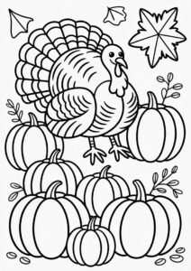 Realistic Turkeys Surrounded By Large Pumpkins 2