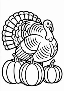 Realistic Turkeys Surrounded By Large Pumpkins 4