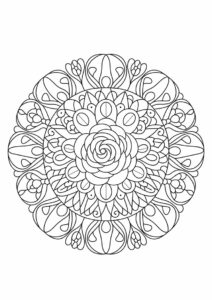 Rose Mandala Coloring Page For Adults 2