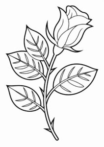 Rose Stem Coloring Sheet 10