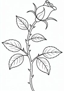 Rose Stem Coloring Sheet 5