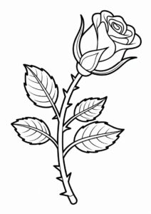 Rose Stem Coloring Sheet 7