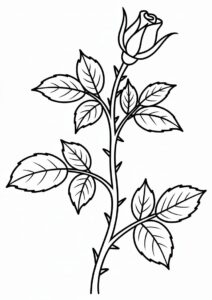 Rose Stem Coloring Sheet 8