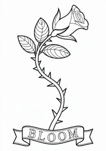 Rose Stem Coloring Sheet 9
