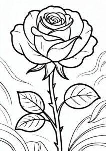 Rose With Thorns To Color 10