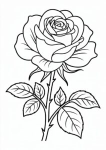 Rose With Thorns To Color 7