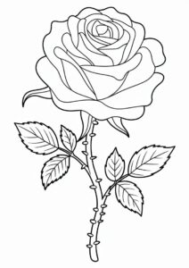 Rose With Thorns To Color 9