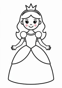 SImple Princess Coloring Page Outline For Preschoolers 3