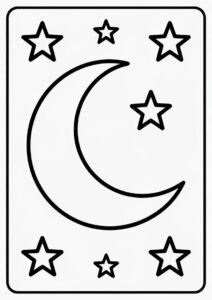 Simple Crescent Moon Coloring Page For Kids 1