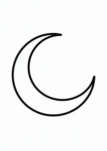 Simple Crescent Moon Coloring Page For Kids 2