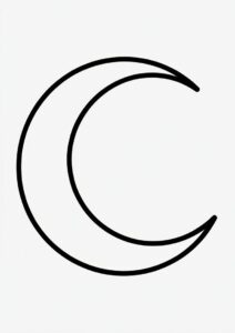 Simple Crescent Moon Coloring Page For Kids 3