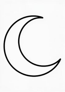 Simple Crescent Moon Coloring Page For Kids 4