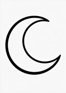 Simple Crescent Moon Coloring Page For Kids4
