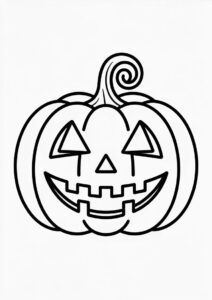 Simple Jack O Lantern Pumpkin Coloring Page Template To Color 1