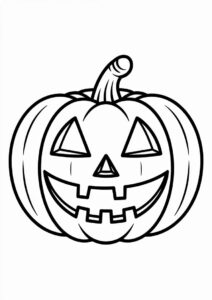 Simple Jack O Lantern Pumpkin Coloring Page Template To Color 2