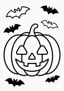 Simple Jack O Lantern Pumpkin Coloring Page Template To Color 3