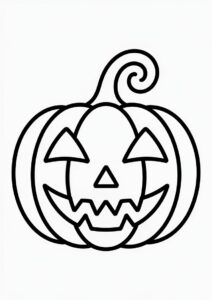 Simple Jack O Lantern Pumpkin Coloring Page Template To Color 4