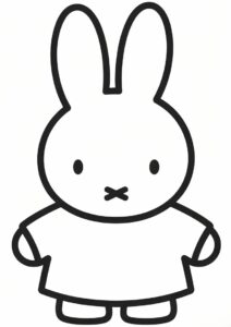 Simple Miffy Coloring Page Outline 2