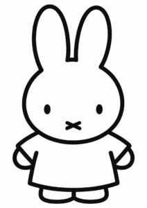 Simple Miffy Coloring Page Outline 3