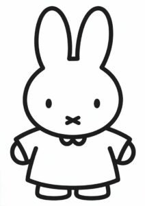Simple Miffy Coloring Page Outline 4