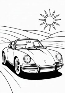 Simple Outline OF Solido Porsche Coloring Page 1