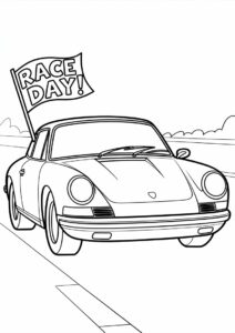 Simple Outline OF Solido Porsche Coloring Page 2
