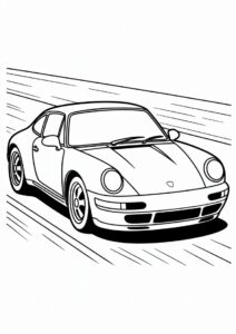 Simple Outline OF Solido Porsche Coloring Page 3