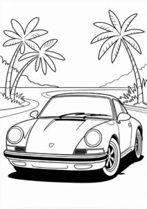 Simple Outline OF Solido Porsche Coloring Page 4