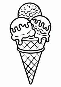 Simple Outline Of An Ice Cream Coloring Page Waffle Cone 1