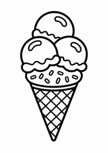 Simple Outline Of An Ice Cream Coloring Page Waffle Cone 3
