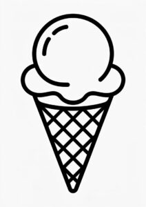 Simple Outline Of An Ice Cream Coloring Page Waffle Cone 6