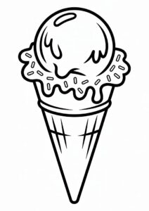 Simple Outline Of An Ice Cream Coloring Page Waffle Cone 7
