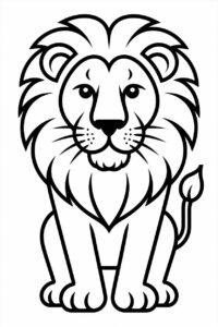 Simple Outline Of Lion To Color 3