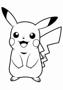 Simple Outline Of Pichu Coloring In For Preschoolers 1