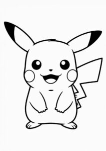 Simple Outline Of Pichu Coloring In For Preschoolers 2