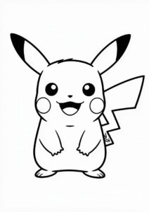 Simple Outline Of Pichu Coloring In For Preschoolers 3