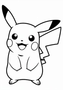 Simple Outline Of Pichu Coloring In For Preschoolers 4