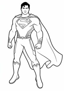 Simple Outline Of Superman To Color 1