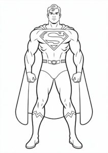 Simple Outline Of Superman To Color 2
