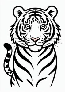 Simple Outline Of Tiger For Preschoolers 1