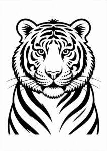 Simple Outline Of Tiger For Preschoolers 2