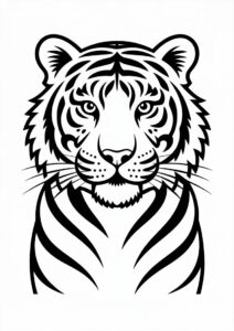 Simple Outline Of Tiger For Preschoolers 3