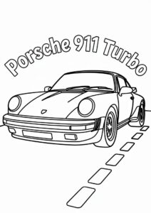 Simple Porsche Coloring Page 911 Turbo For Kids 2