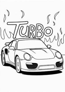 Simple Porsche Coloring Page 911 Turbo For Kids 4