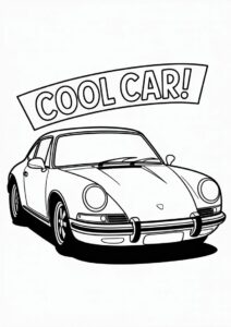 Simple Porsche Coloring Page Outline For Kids 3