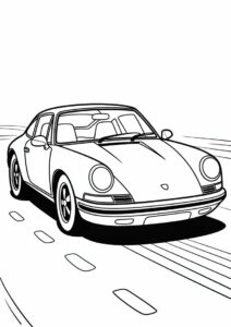 Simple Porsche Coloring Page Outline For Kids 4