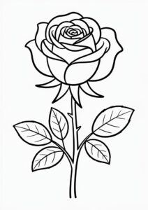 Simple Single Rose To Color 4