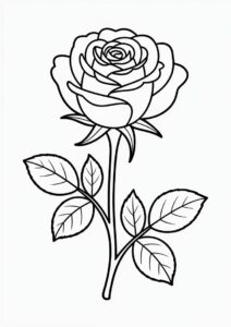 Simple Single Rose To Color 5