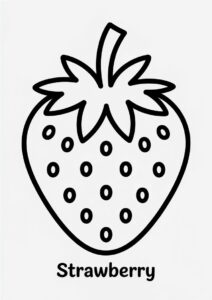 Simple Strawberry Coloring Sheet For Kids 4